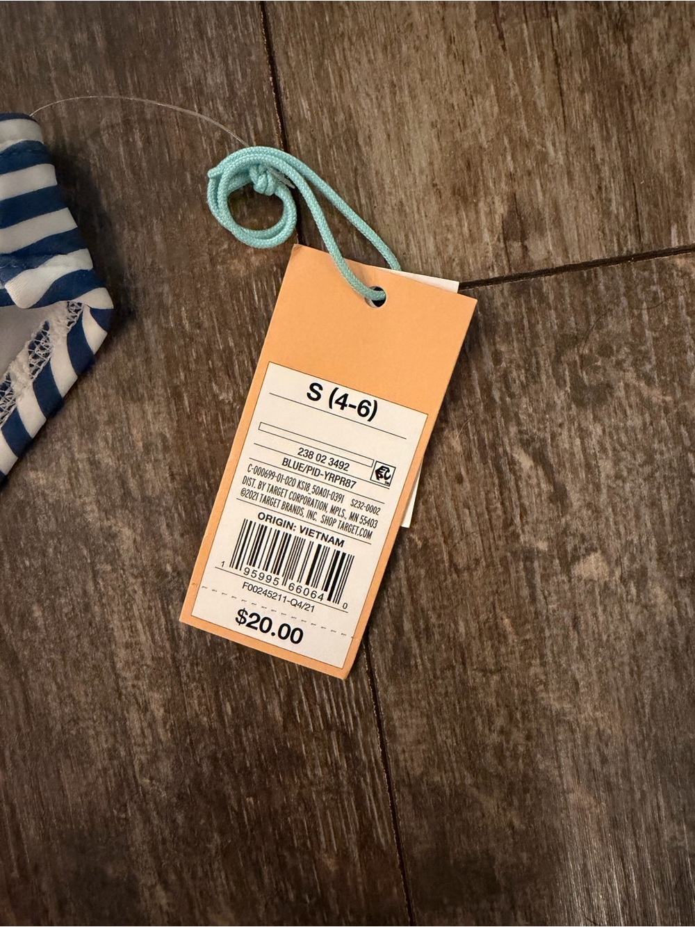 Kona Sol Navy & White Striped Knot-Front Bikini - Picture 2 of 2